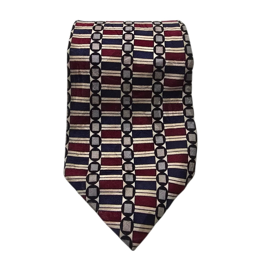 Venanzi Geometric Italian Silk Tie